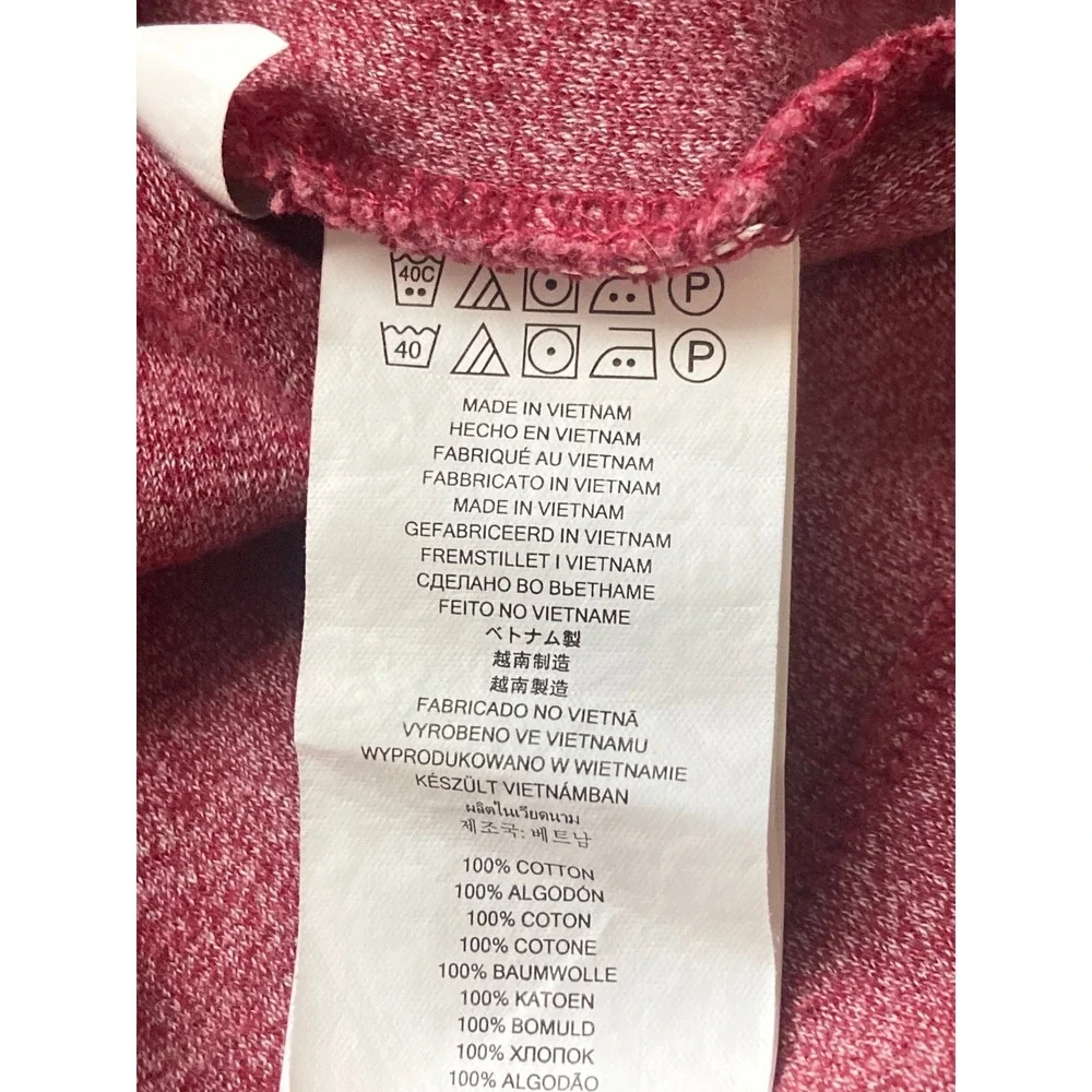 Michael Kors Mens V-Neck T-Shirt Heather Red Marl Short Sleeve Cotton Logo Large - Picture 5 of 5